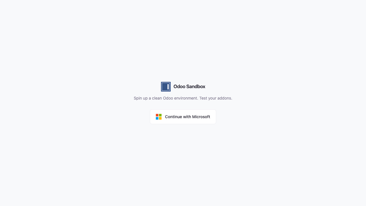 Sign-in page with the Continue with Microsoft button